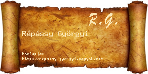 Répássy Györgyi névjegykártya